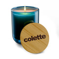 14oz Scented Soy Candle - 'colette" Logo with Bamboo Lid - 5 COLORS & 6 SCENTS