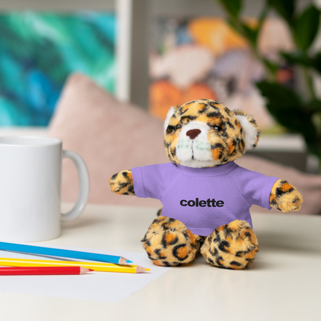 Stuffed Animal with 'colette' Logo Tee - 6 ANIMALS & 6 COLORS