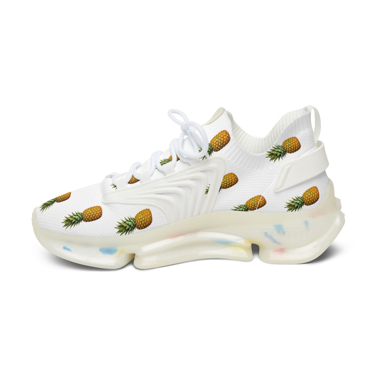 Pineapple Print Mesh Sneakers — Women’s Lightweight Summer Trainers