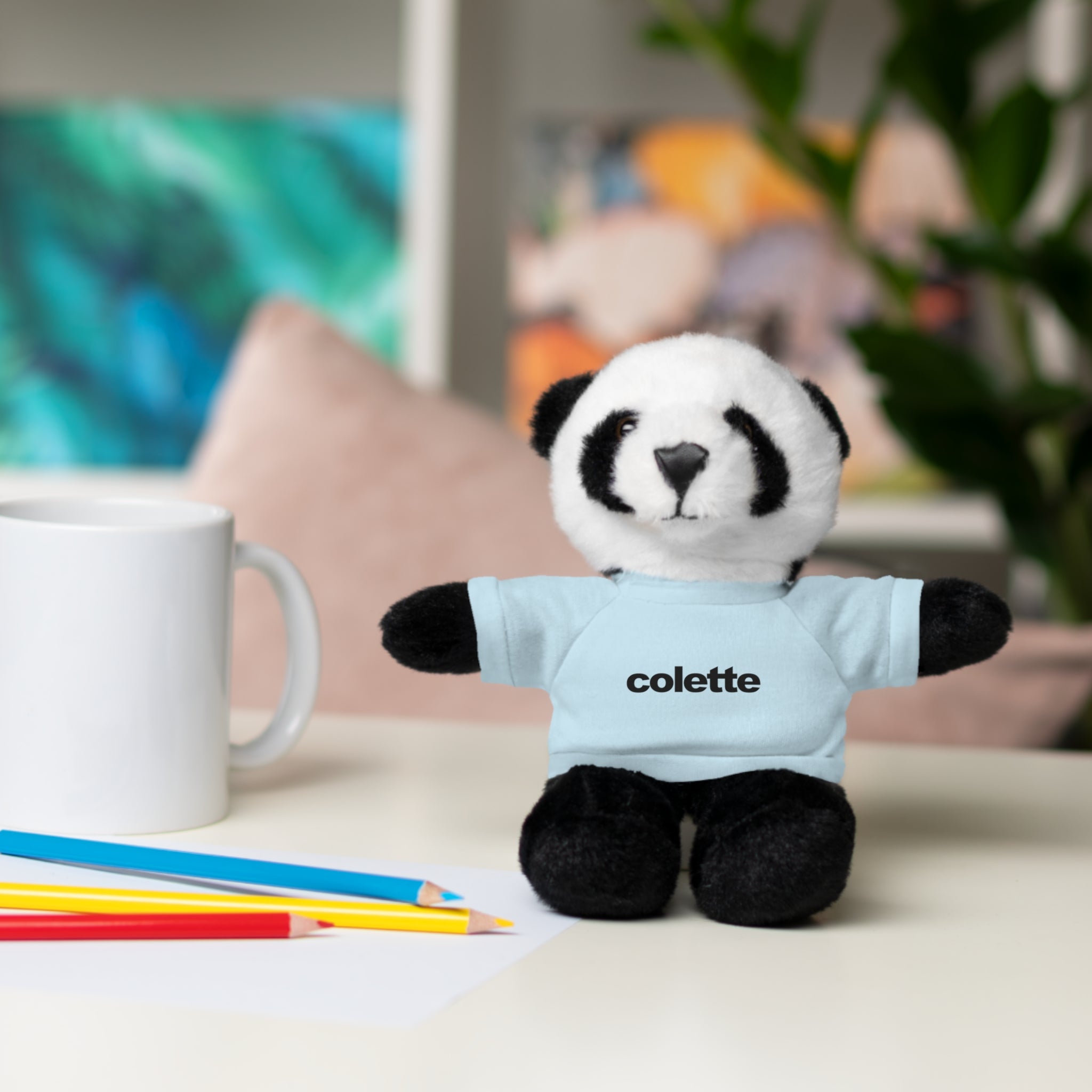 Stuffed Animal with 'colette' Logo Tee - 6 ANIMALS & 6 COLORS