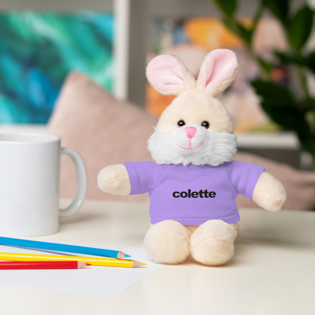 Stuffed Animal with 'colette' Logo Tee - 6 ANIMALS & 6 COLORS