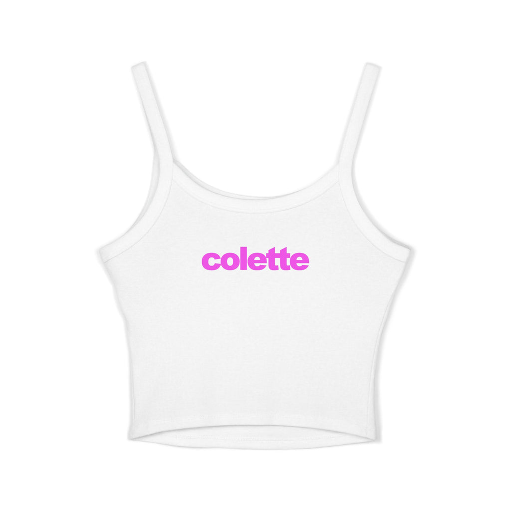 Fluffer Pink Cute Bunny Tank Top - Women’s Spaghetti Strap Crop