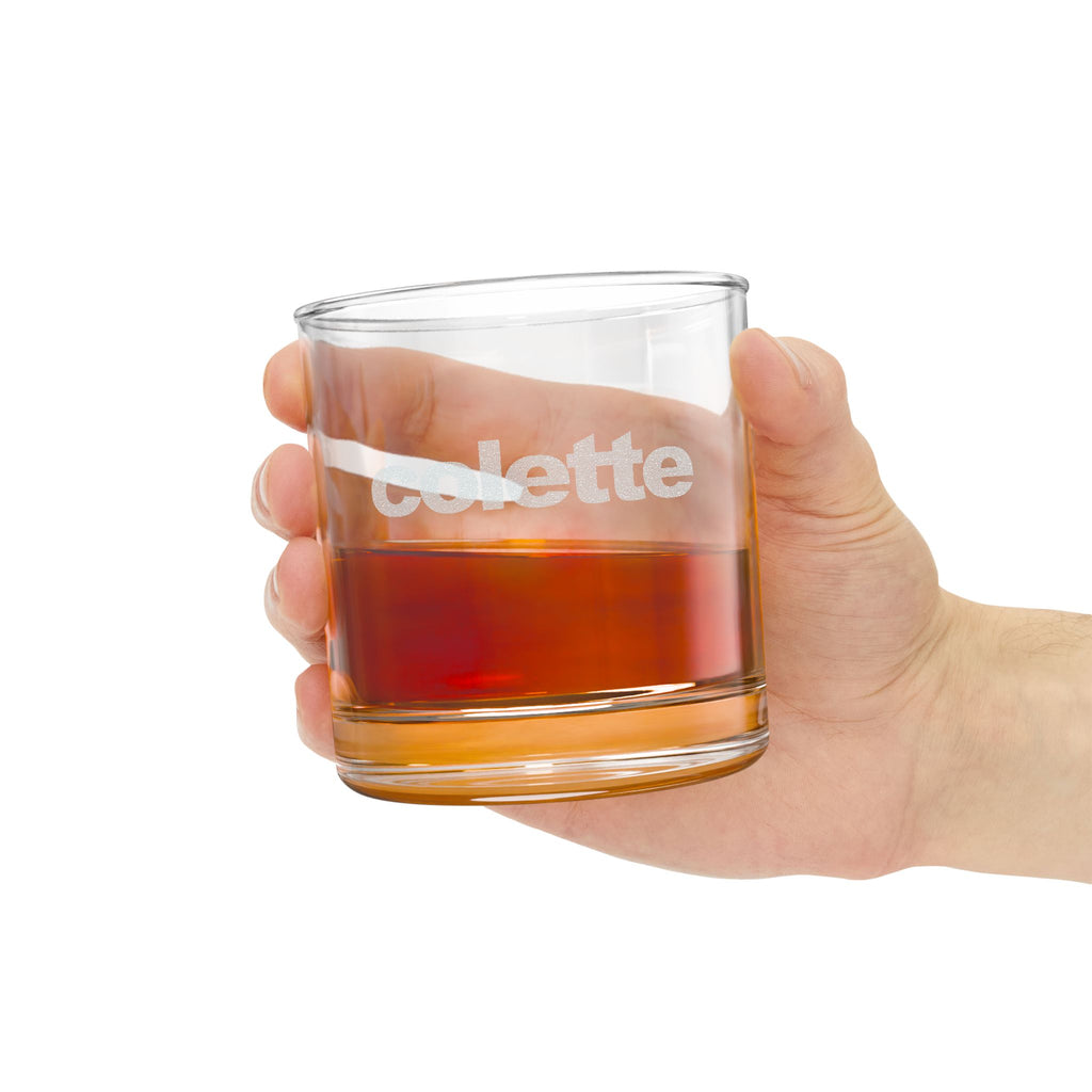 Engraved Whiskey Glass 10.5 oz - Personalized 'colette' Rocks Glass