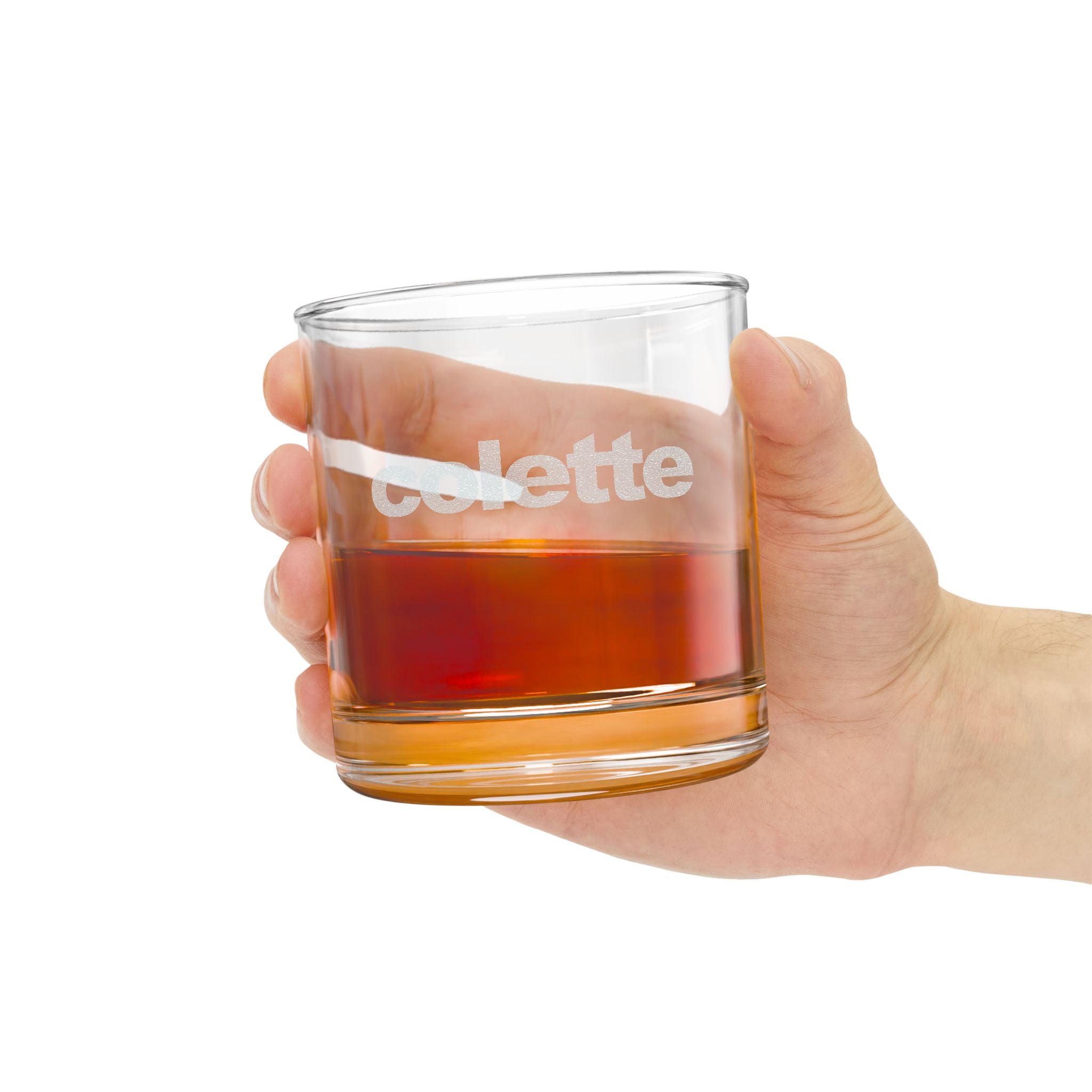 Engraved Whiskey Glass 10.5 oz - Personalized 'colette' Rocks Glass