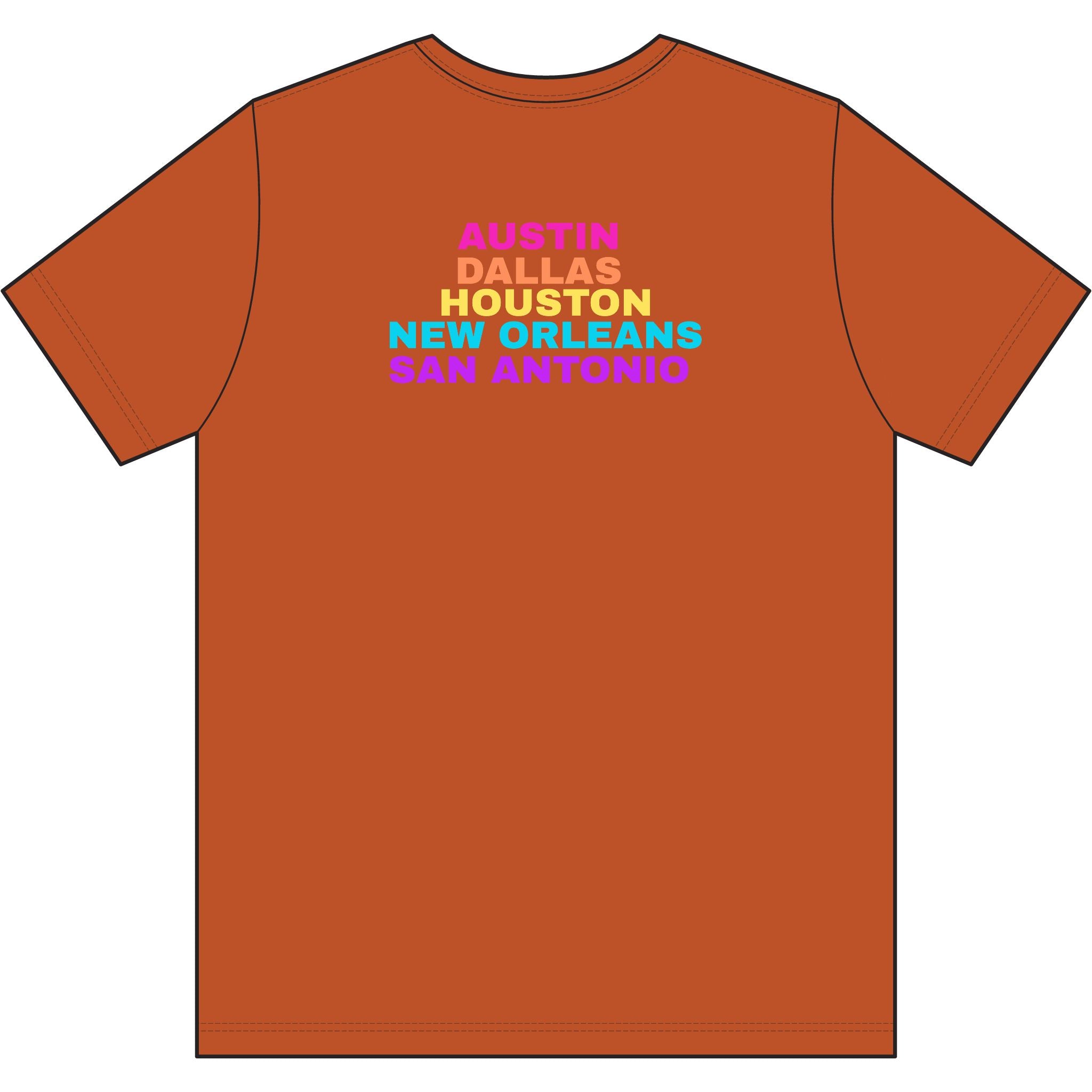 colette Retro Rainbow Tee - Repeating Logo Graphic T-Shirt