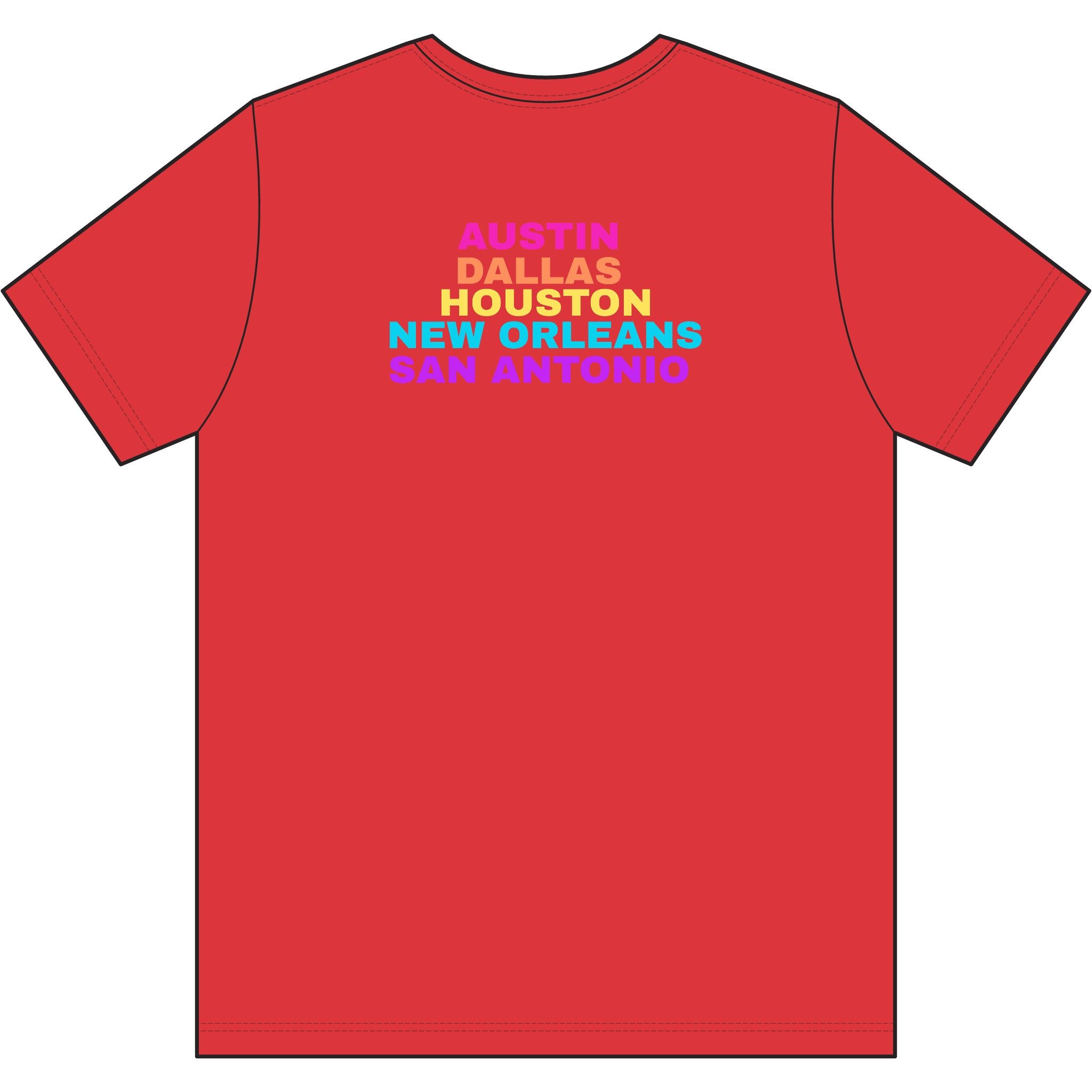 colette Retro Rainbow Tee - Repeating Logo Graphic T-Shirt