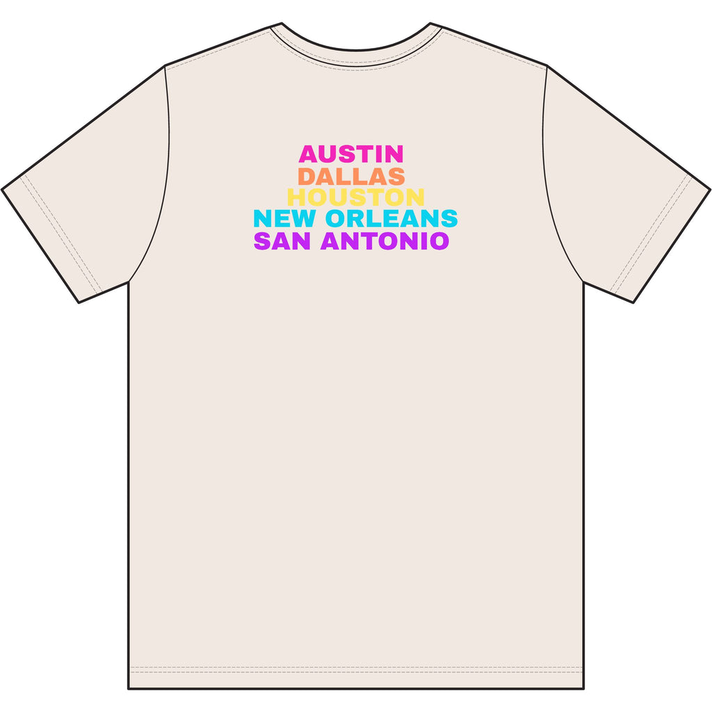 colette Retro Rainbow Tee - Repeating Logo Graphic T-Shirt