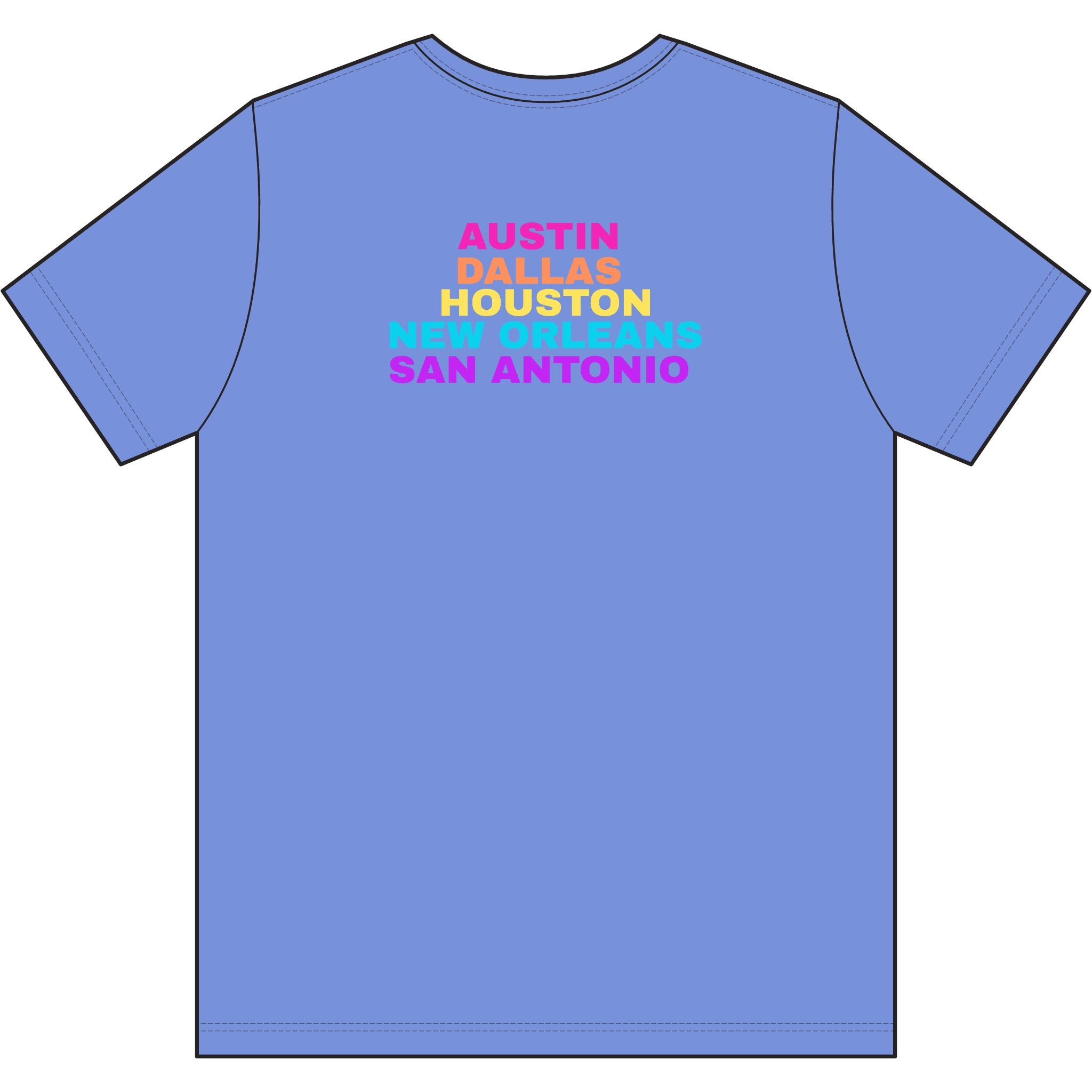 colette Retro Rainbow Tee - Repeating Logo Graphic T-Shirt