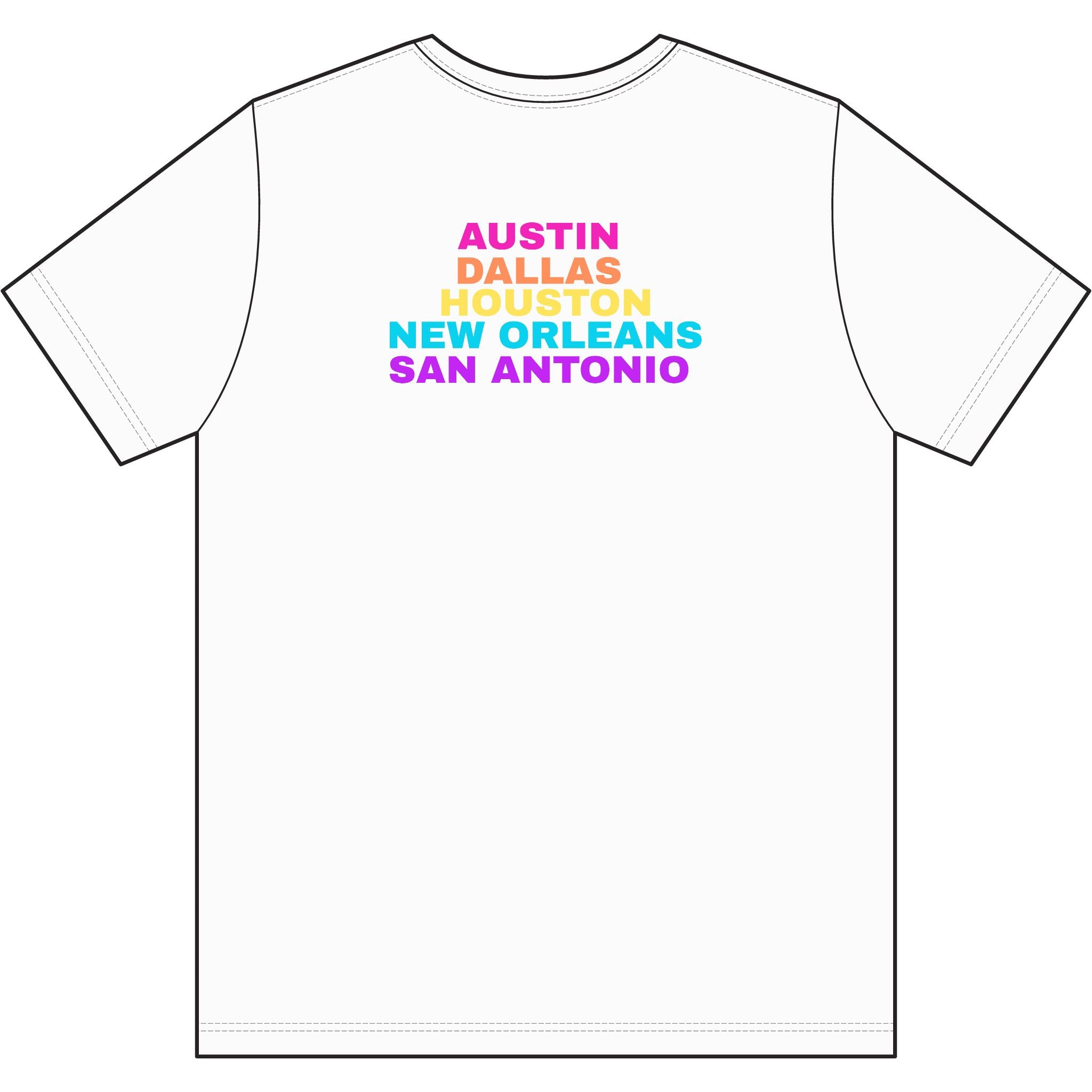 colette Retro Rainbow Tee - Repeating Logo Graphic T-Shirt