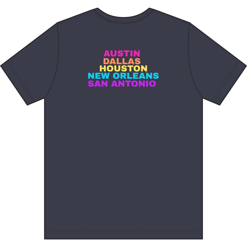 colette Retro Rainbow Tee - Repeating Logo Graphic T-Shirt