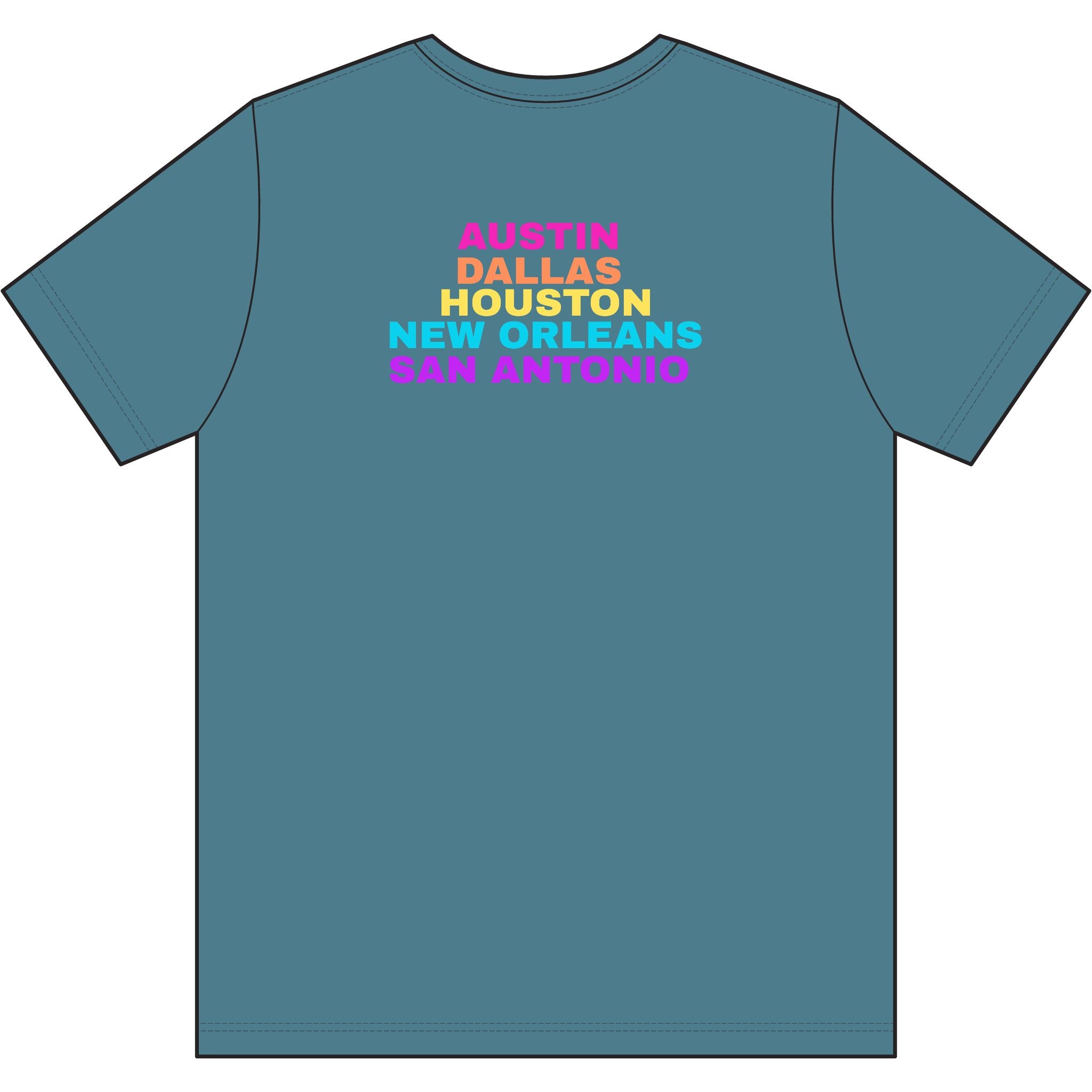 colette Retro Rainbow Tee - Repeating Logo Graphic T-Shirt