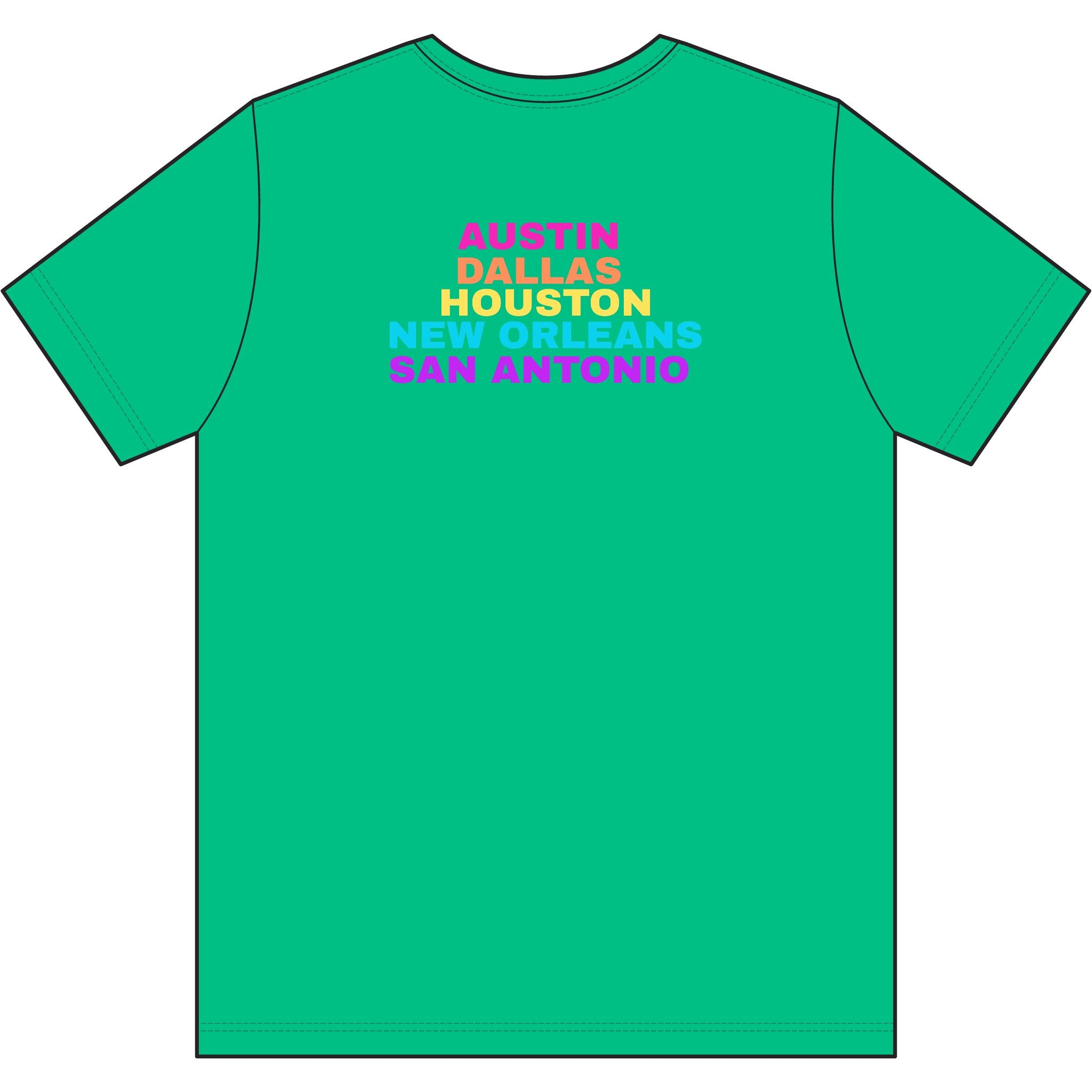 colette Retro Rainbow Tee - Repeating Logo Graphic T-Shirt