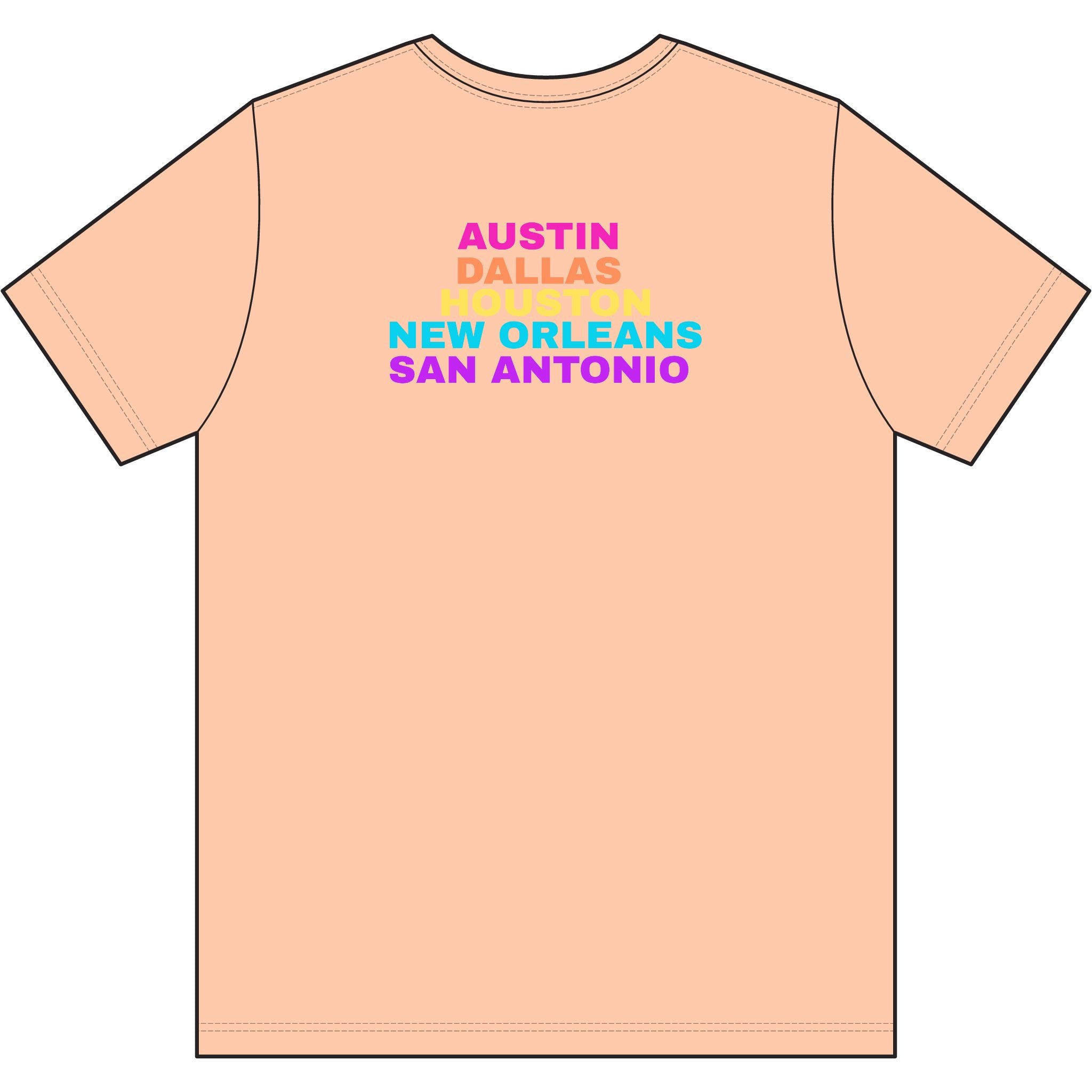 colette Retro Rainbow Tee - Repeating Logo Graphic T-Shirt