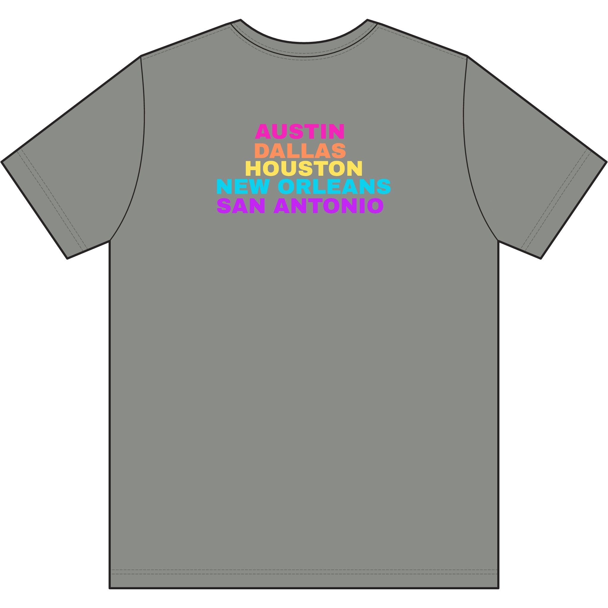 colette Retro Rainbow Tee - Repeating Logo Graphic T-Shirt