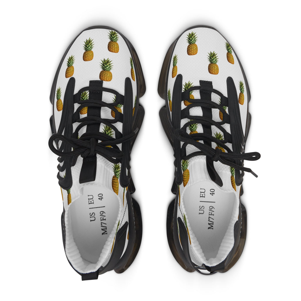 Pineapple Print Mesh Sneakers — Women’s Lightweight Summer Trainers