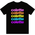 colette Retro Rainbow Tee - Repeating Logo Graphic T-Shirt