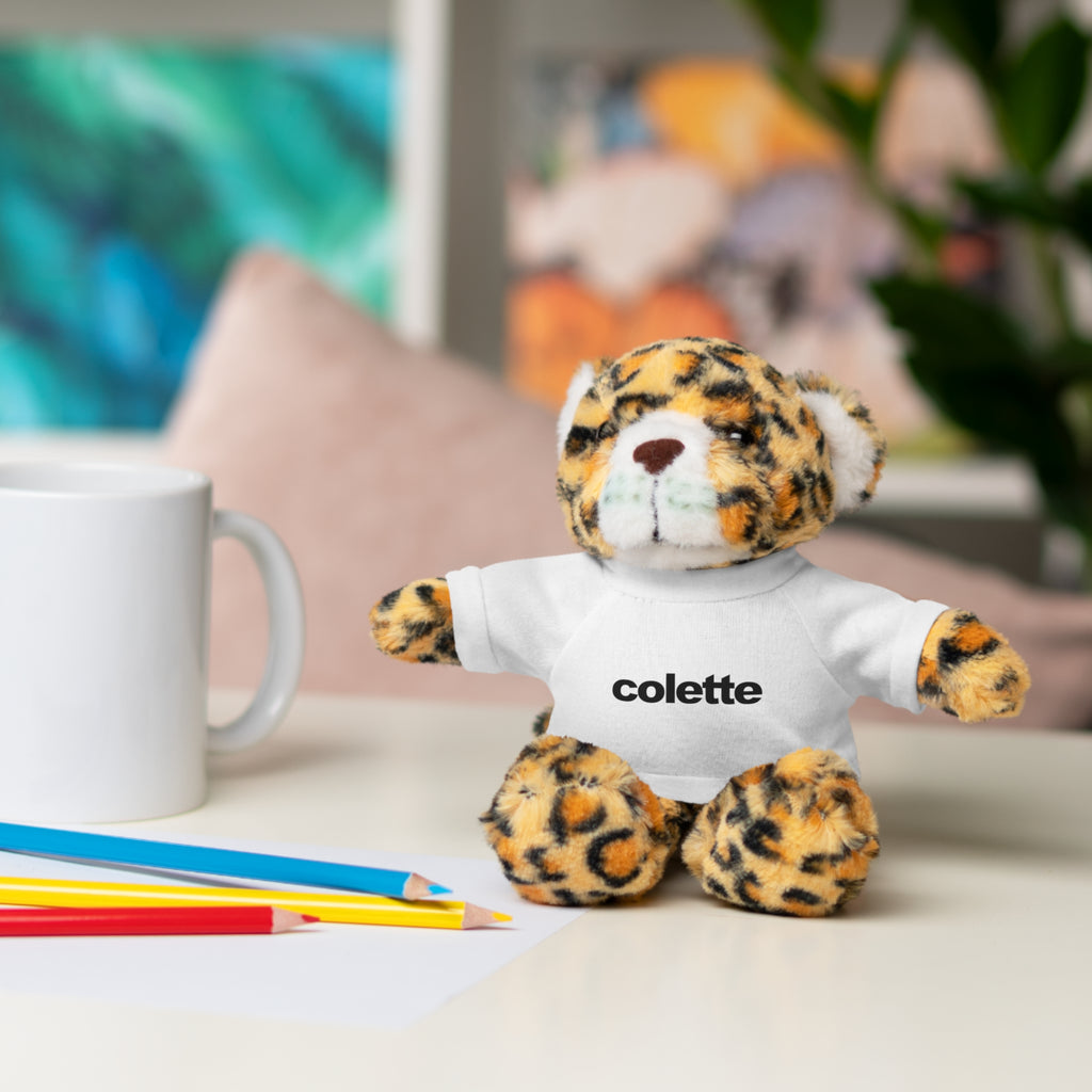 Stuffed Animal with 'colette' Logo Tee - 6 ANIMALS & 6 COLORS