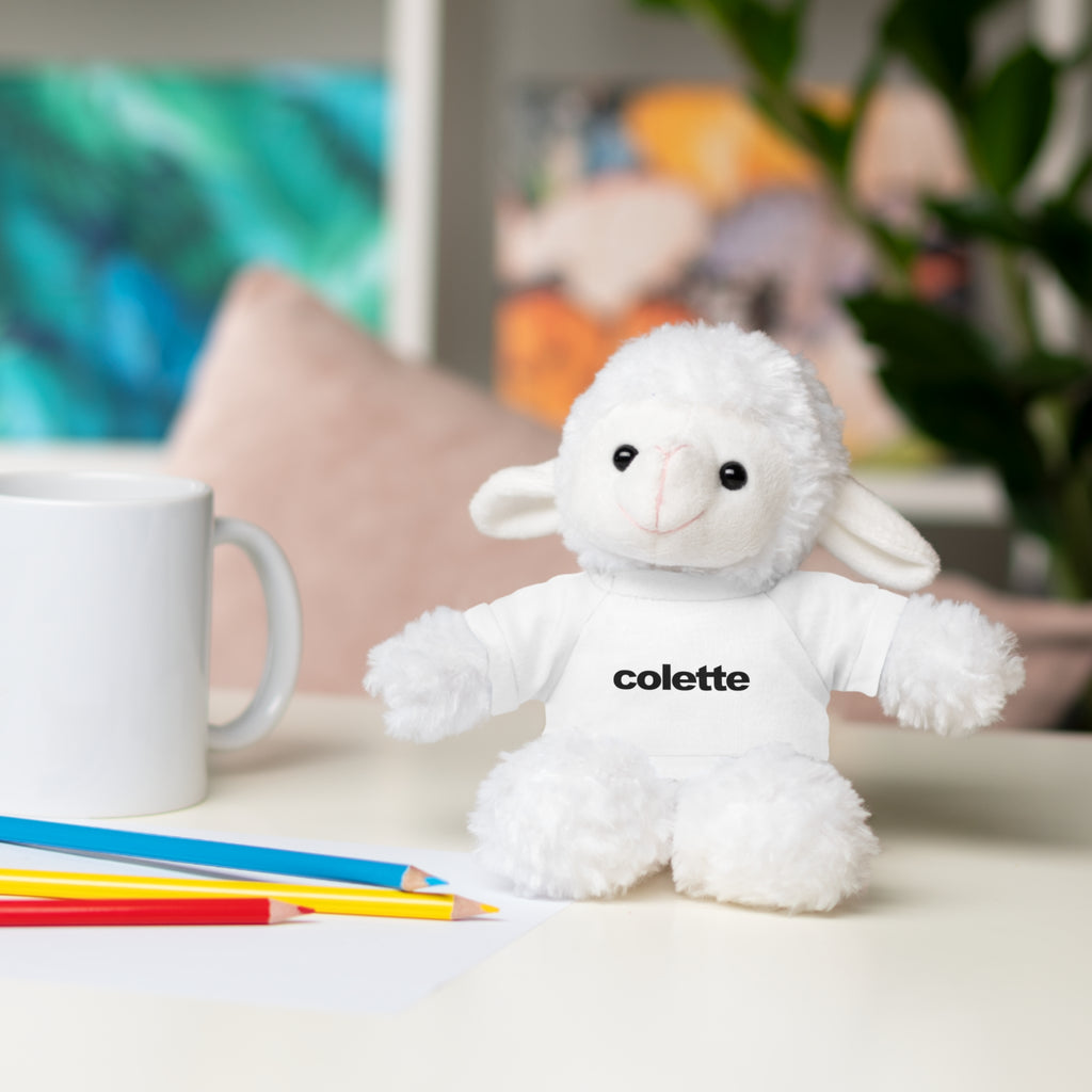 Stuffed Animal with 'colette' Logo Tee - 6 ANIMALS & 6 COLORS