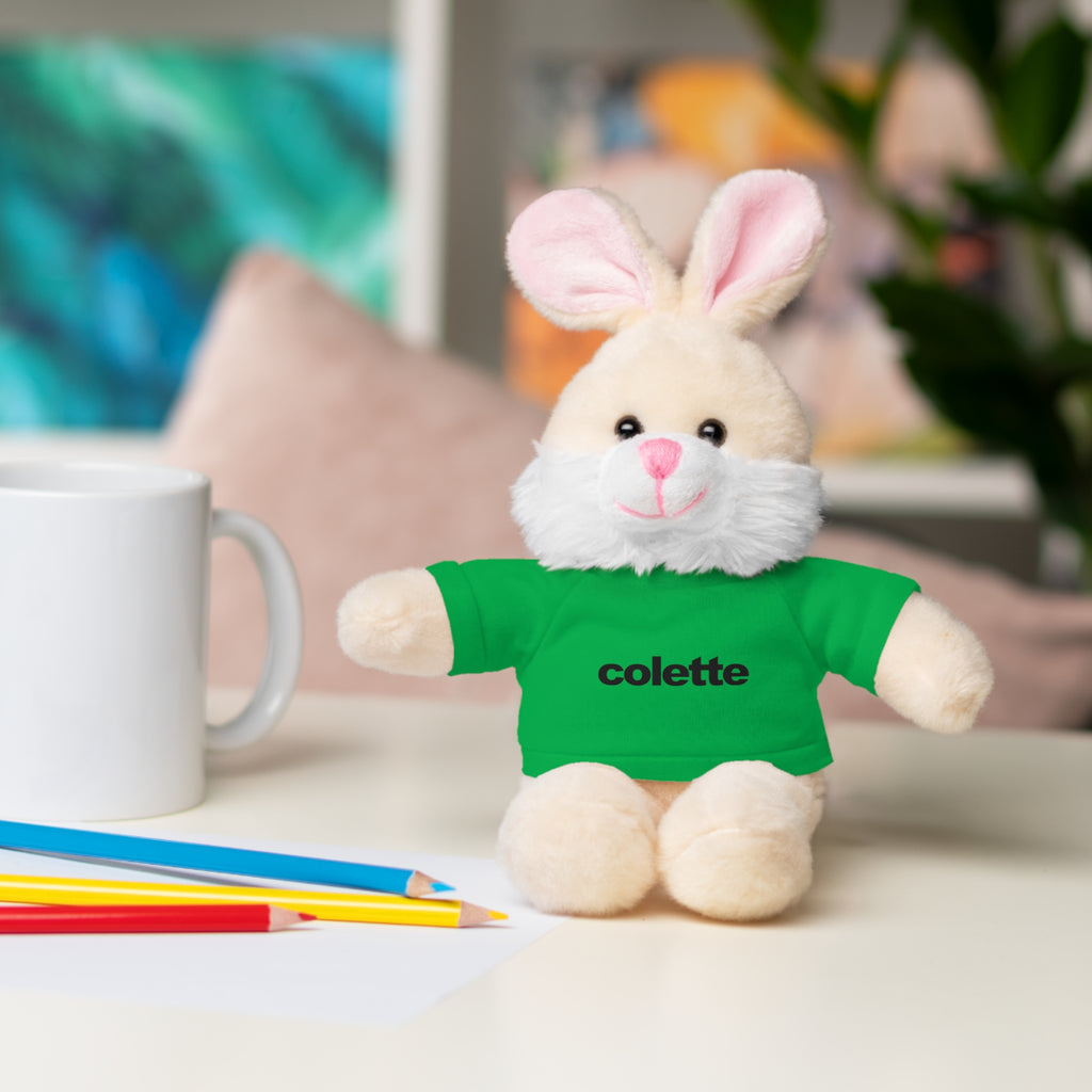 Stuffed Animal with 'colette' Logo Tee - 6 ANIMALS & 6 COLORS