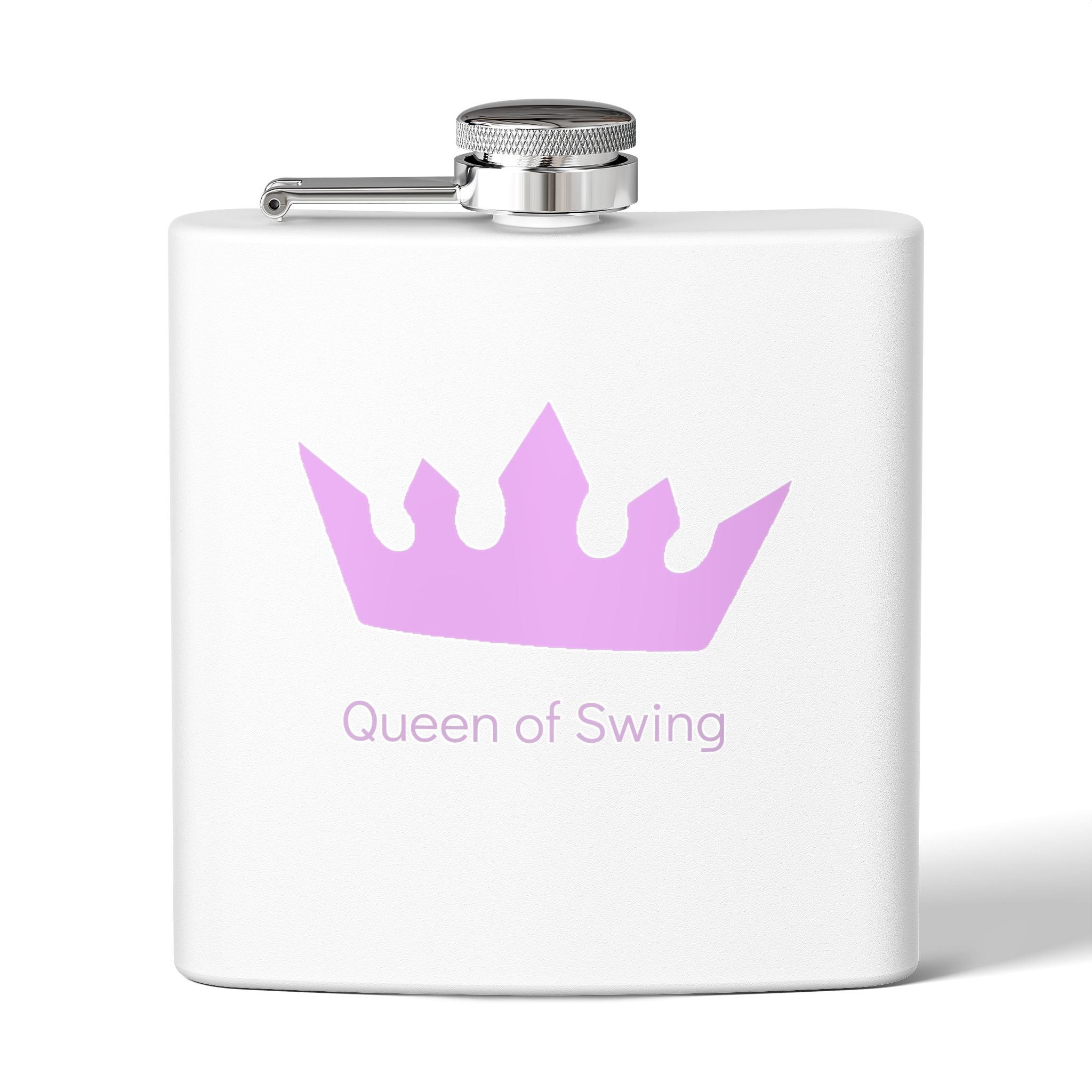 Flask - "Queen of Swing" Stainless Steel 6oz Hip Flask
