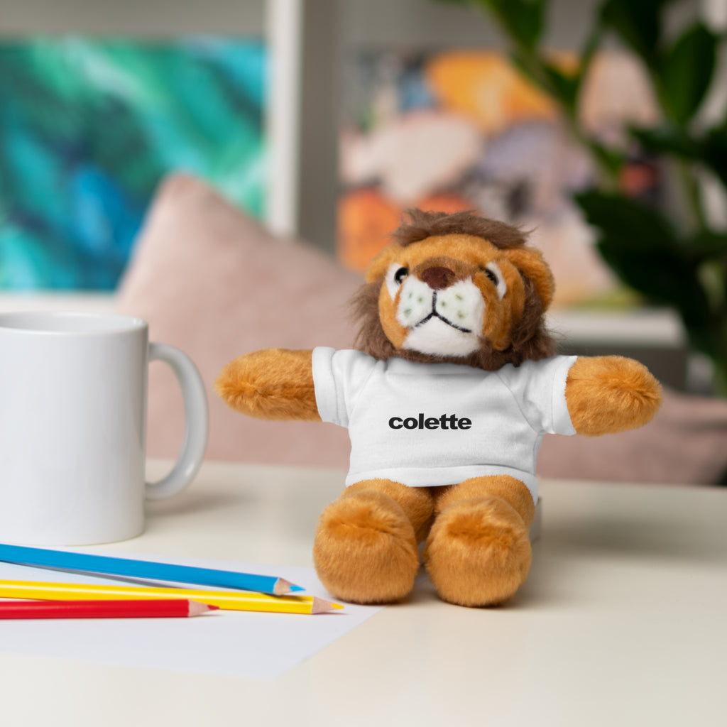 Stuffed Animal with 'colette' Logo Tee - 6 ANIMALS & 6 COLORS