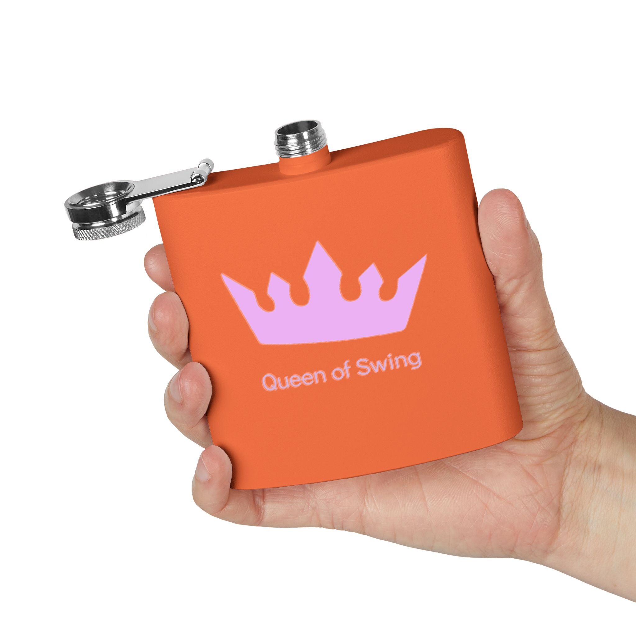 Flask - "Queen of Swing" Stainless Steel 6oz Hip Flask