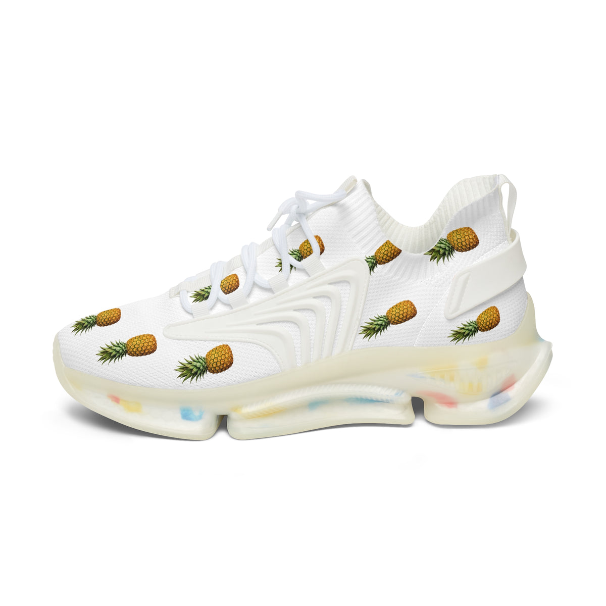 Pineapple Print Mesh Sneakers — Women’s Lightweight Summer Trainers