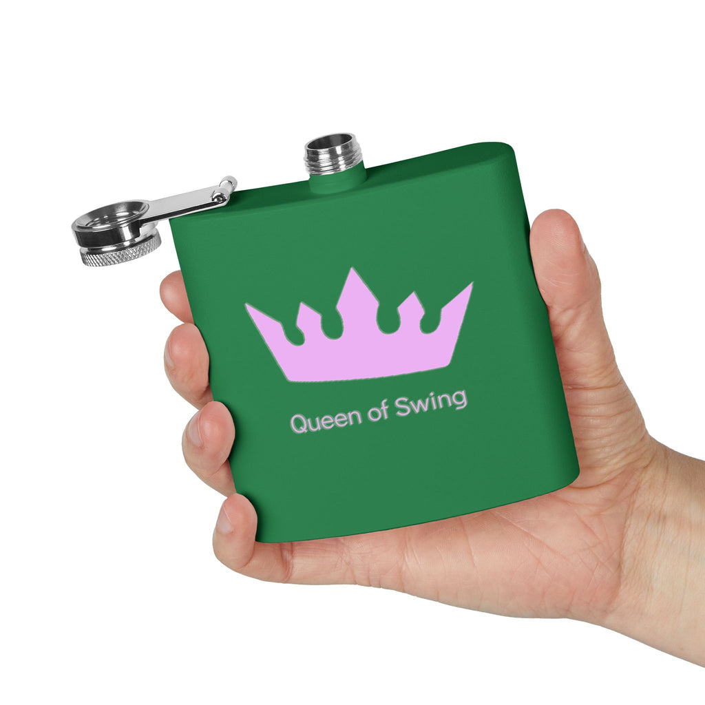 Flask - "Queen of Swing" Stainless Steel 6oz Hip Flask