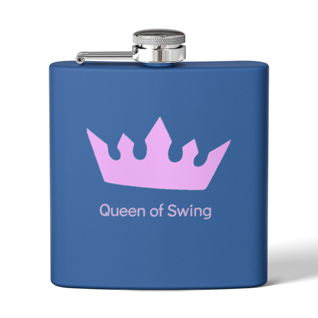 Flask - "Queen of Swing" Stainless Steel 6oz Hip Flask