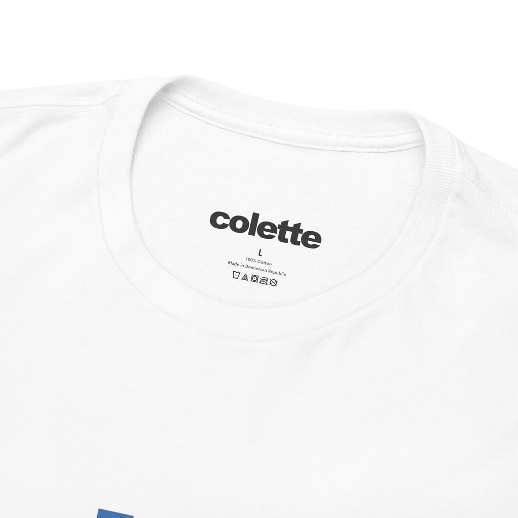 Unisex Boxy T-Shirt — colette Logo Front with Location Cities Back (Austin, Dallas, Houston, New Orleans, San Antonio)