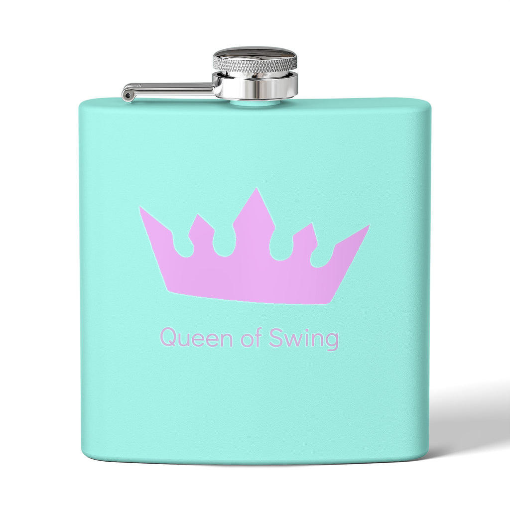 Flask - "Queen of Swing" Stainless Steel 6oz Hip Flask