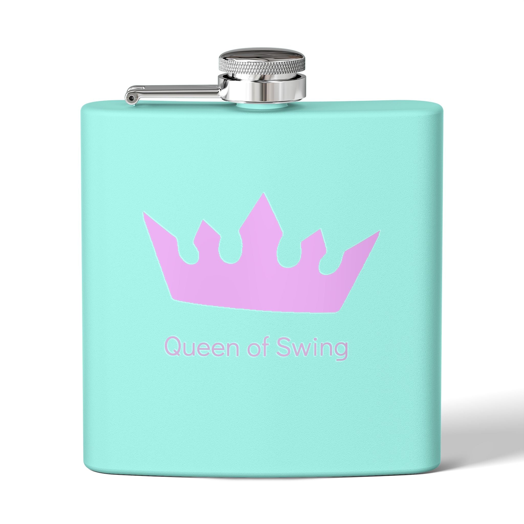 Flask - "Queen of Swing" Stainless Steel 6oz Hip Flask