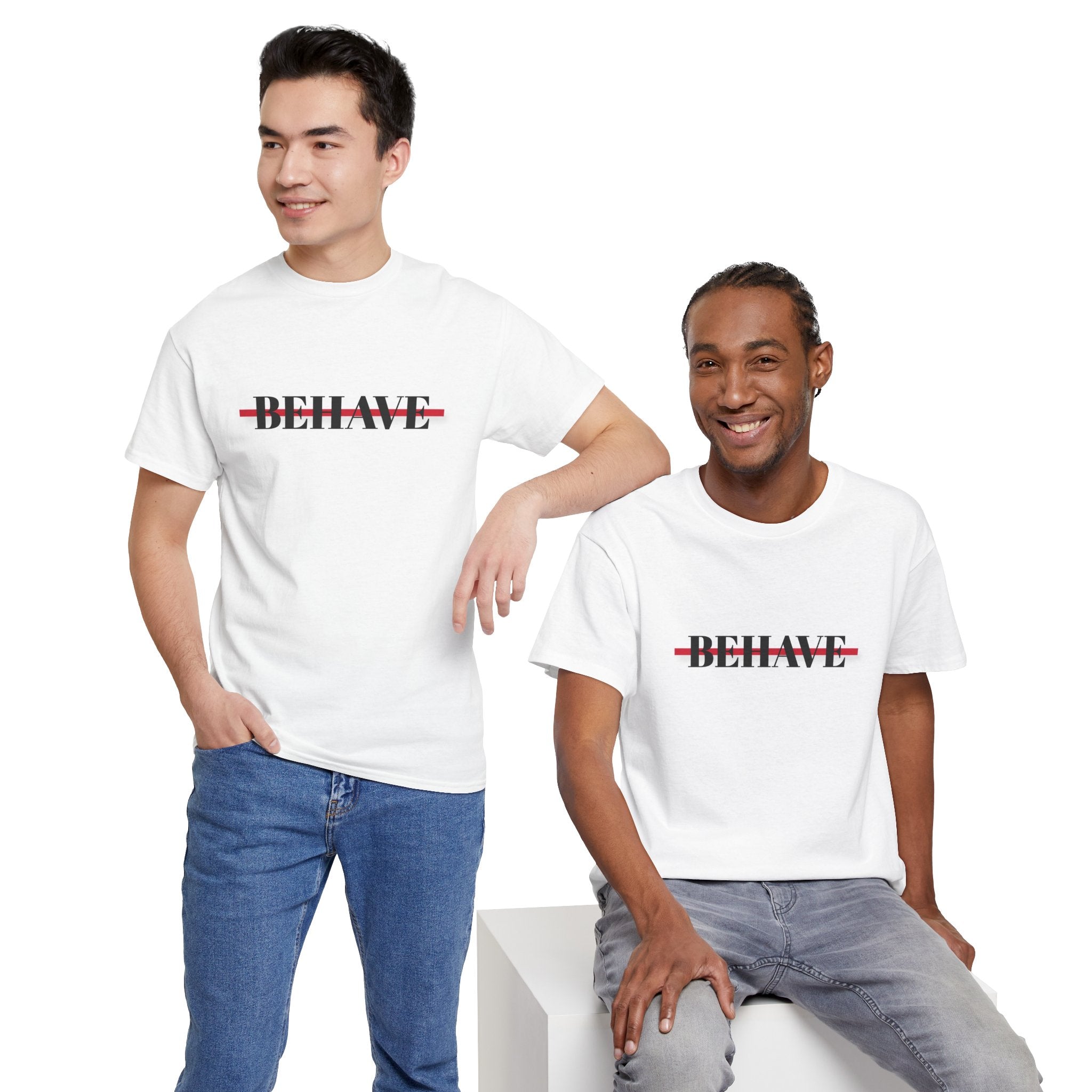 Unisex Boxy T-Shirt - Behave Strikethrough with colette Logo Back