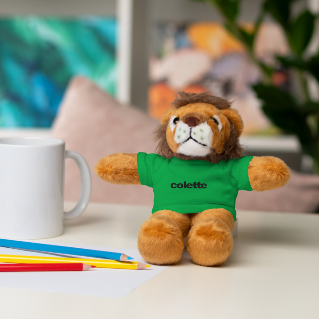 Stuffed Animal with 'colette' Logo Tee - 6 ANIMALS & 6 COLORS
