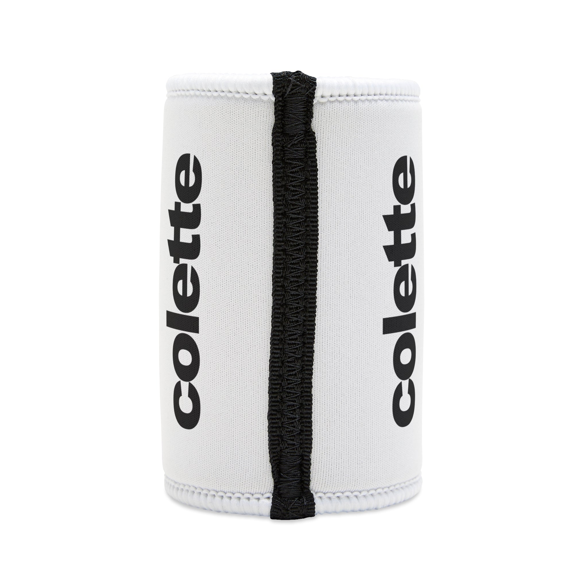 Stubby Cooler - White Neoprene Can Koozie with colette Logo