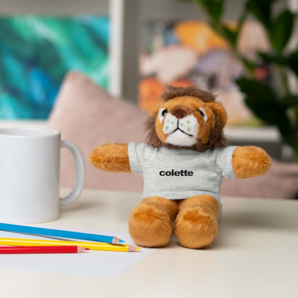 Stuffed Animal with 'colette' Logo Tee - 6 ANIMALS & 6 COLORS