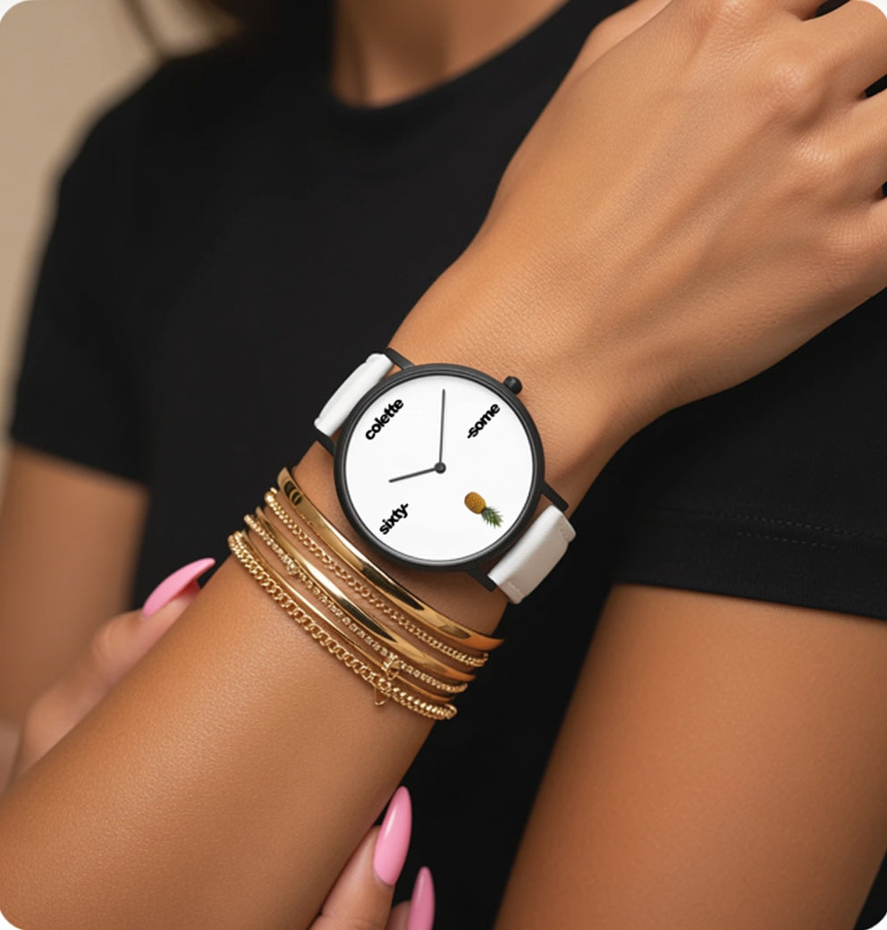 Ultra-Thin Leather Strap Quartz Watch (Black or White)